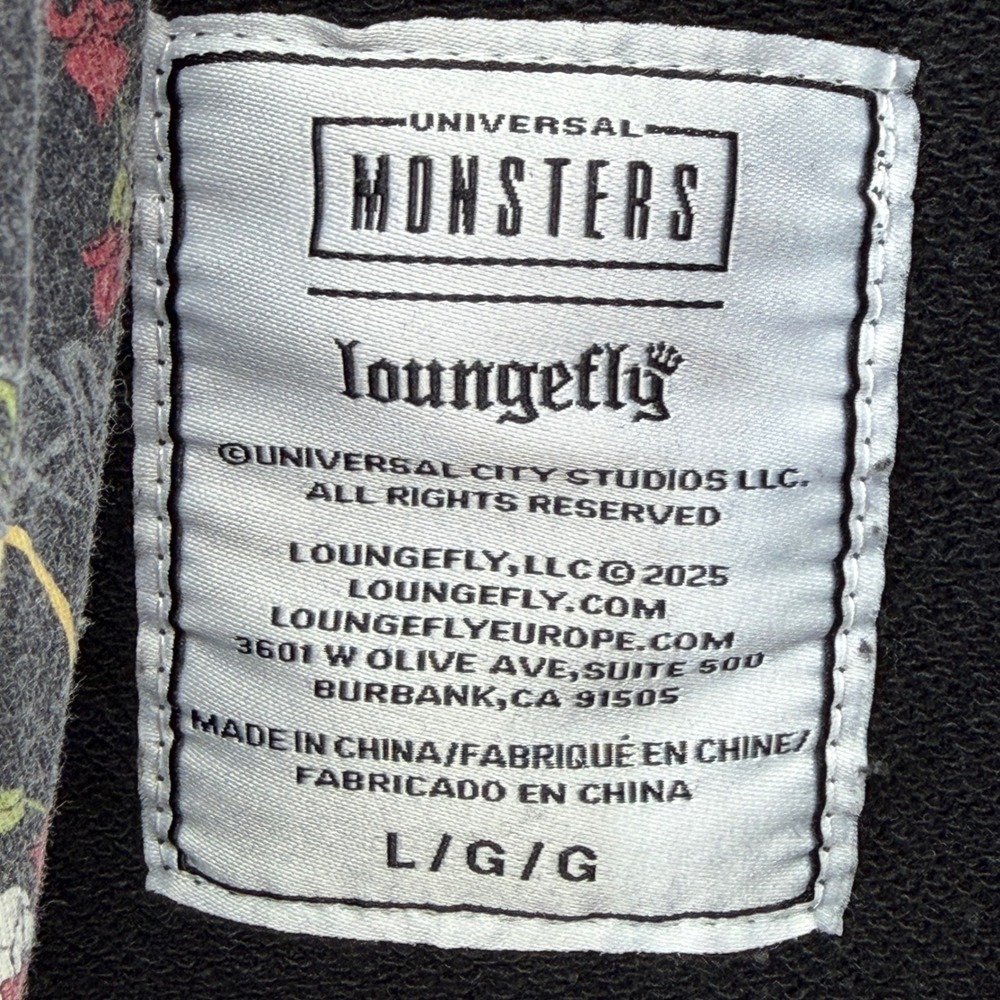 Loungefly Universal Monsters Frankenstein Bride Split Hoodie‎ Black Grey Large - Picture 5 of 13